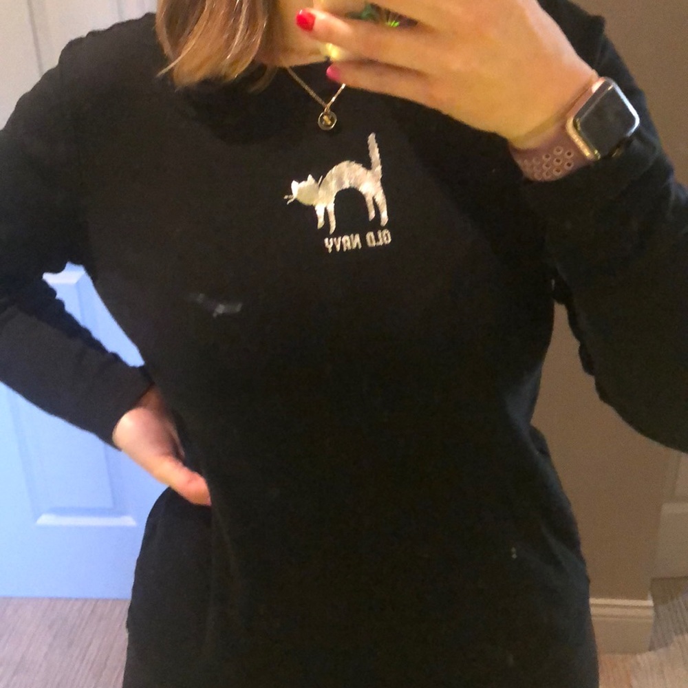 Black long sleeve Halloween cat shirt